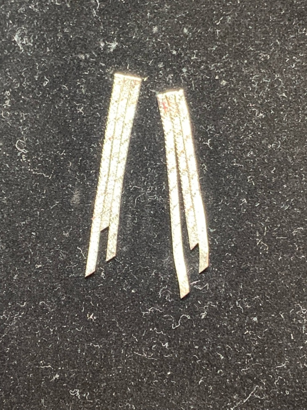 Elegant Silver-Tone Drop Earrings - Sparkling Linear Design